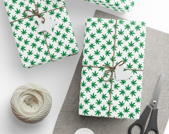 Cannabis Leaf Gift Wrap, Premium Gloss Paper