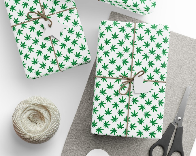 Cannabis Wrapping Paper, Weed Gift Wrap, Cannabis Buds Gift Wrap, Cannabis Wrapping Paper Roll