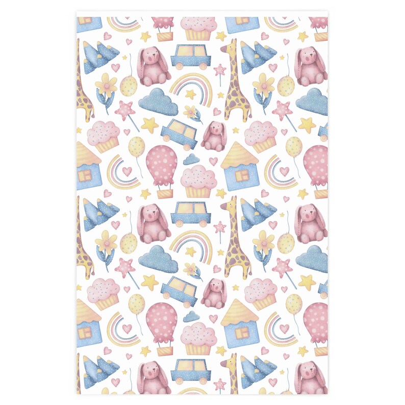 Watercolour Gift Wrap Baby Shower Gift Wrap Newborn Baby Etsy