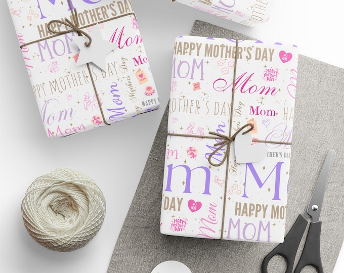 Personalized Mother's Day Gift Wrap, Custom Fine Art Paper