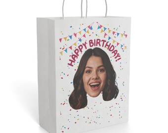 Happy Birthday Face Photo Paper Gift Bag | Birthday Party Favor Bag