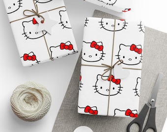 Hello Kitty Wrapping Paper Roll, Birthday Gift Wrap, Hello Kitty Gift Wrap, Wrapping Paper Roll, Celebration Gift Wrap, Premium Gift Wrap
