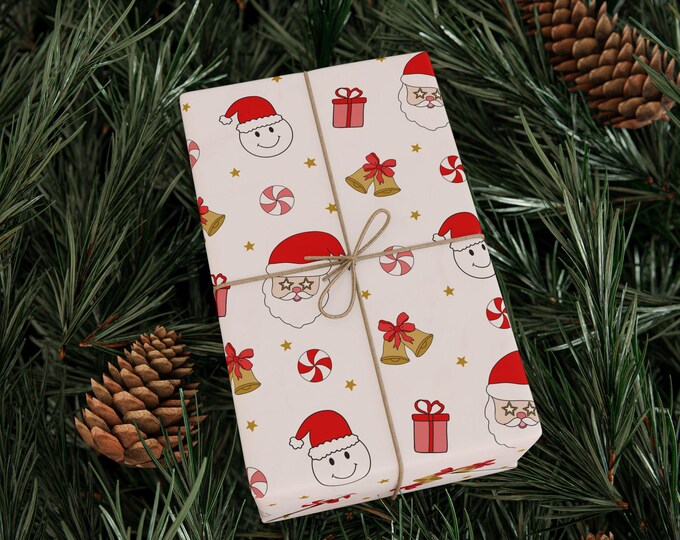 Wrapping Paper Roll, Christmas Gift Wrap, Christmas Wrapping Paper, Cute Christmas Wrap, Winter Holiday Gift Wrap, Retro Christmas Wrap