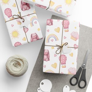 Papel de regalo para baby shower, papel de regalo rosa bebé, papel de regalo con estrellas para bebés, rollo de papel de regalo, papel de regalo para bebé, papel de regalo para recién nacido