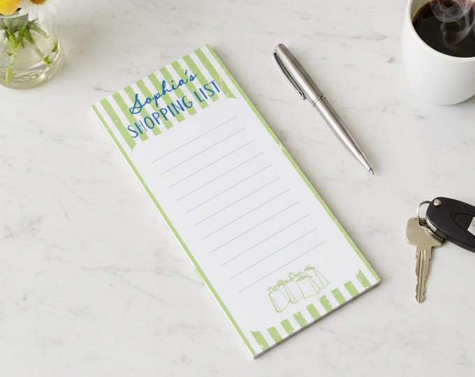 Personalized Magnetic Notepad, Custom Grocery List Pad, Fridge Shopping List, 40 Pages