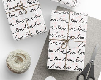 Valentines Day Gift Wrap, Valentine Gift Wrap, Love Wrapping Paper, Cute Valentine Wrap, Sweetheart Gift Wrap, Love Gift Wrap
