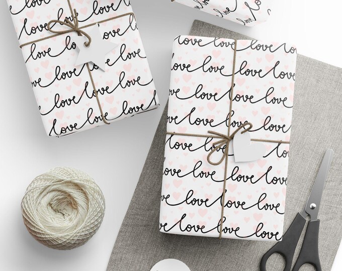 Valentines Day Gift Wrap, Valentine Gift Wrap, Love Wrapping Paper, Cute Valentine Wrap, Sweetheart Gift Wrap, Love Gift Wrap