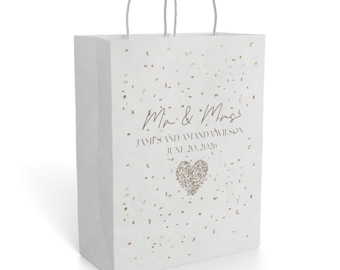 Personalized Wedding Gift Bag | Elegant Paper Favor Bags