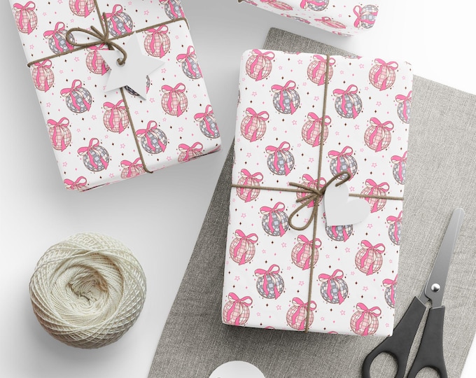 Coquette Disco Ball Wrapping Paper, Bachelorette Party Gift Wrap, Disco Party Gift Wrap, Special Occasion Gift Wrap, Premium Gift Wrap