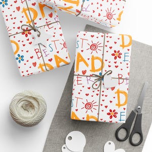 Father&#39;s Day Gift Wrap, Best Dad Ever Gift Wrap, Happy Fathers Day Wrapping Paper, Dad Gift Wrap, Wrapping Paper Roll
