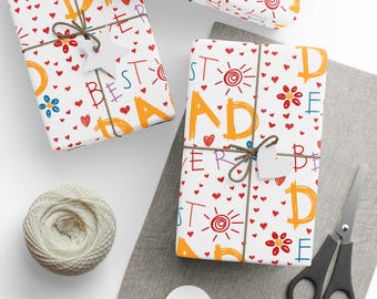 Father's Day Gift Wrap, Best Dad Ever Gift Wrap, Happy Fathers Day Wrapping Paper, Dad Gift Wrap, Wrapping Paper Roll