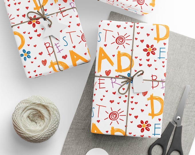 Father's Day Gift Wrap, Best Dad Ever Gift Wrap, Happy Fathers Day Wrapping Paper, Dad Gift Wrap, Wrapping Paper Roll