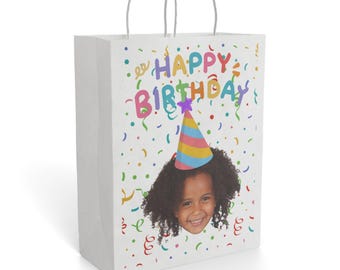 Custom Photo Birthday Gift Bag | Personalized Party Favor Bag