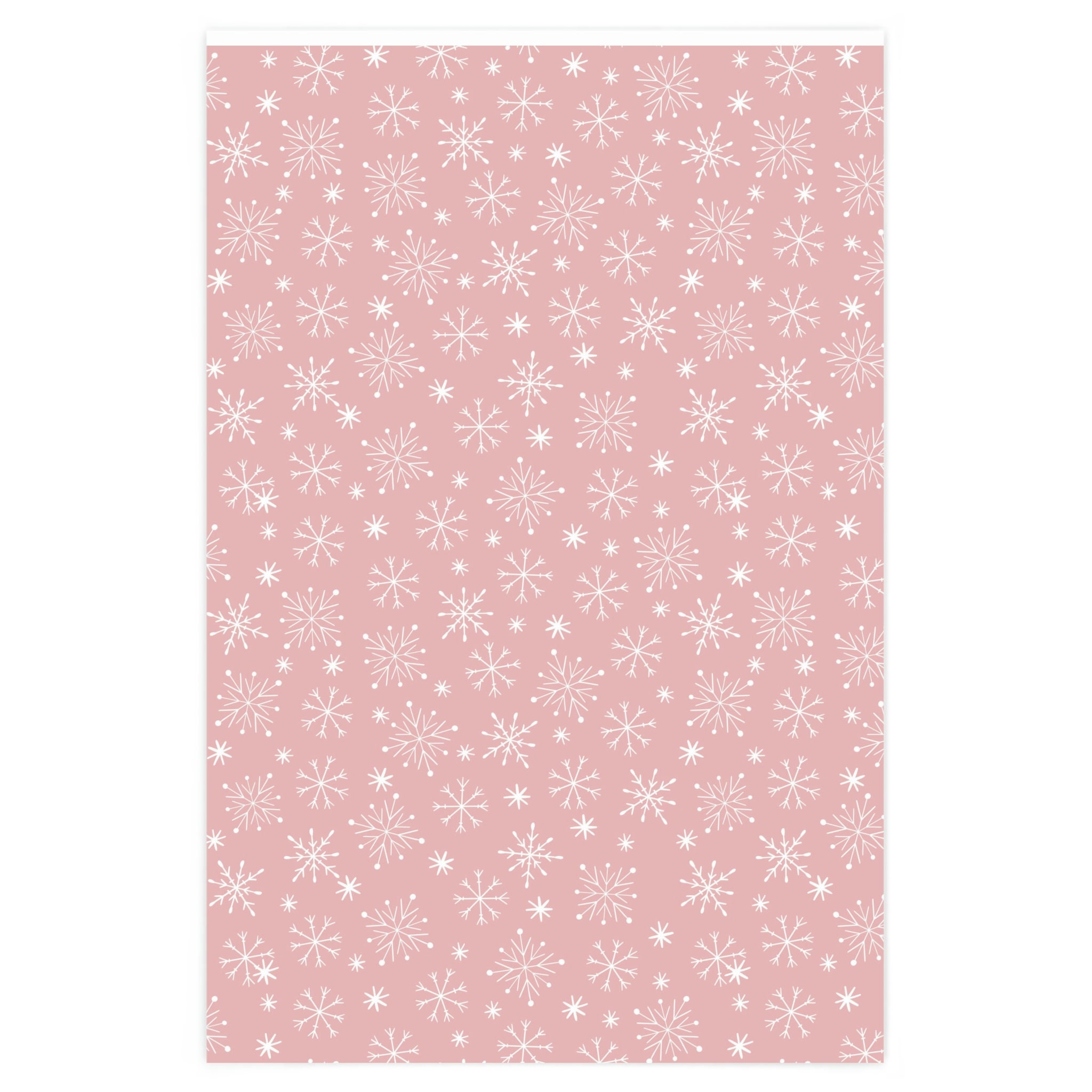 Pink Snowflake Christmas Gift Wrapping Paper Roll 8m