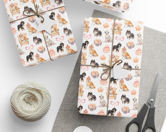 Wrapping Paper, Dog Breeds Birthday Gift Wrap, Dog Lovers Wrapping Paper, Birthday Gift Wrap for Dog Owners, Gift Wrap for Dog Lovers