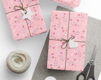 Champagne & Flowers Gift Wrap: Celebration Wrapping Paper