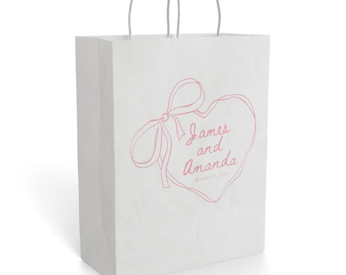 Personalized Wedding Gift Bag | Custom Names & Date