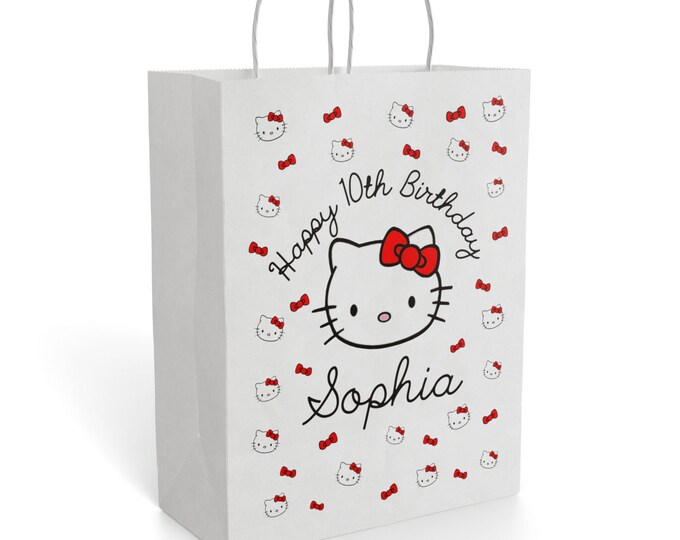 Cute Hello Kitty Paper Gift Bag | Personalized Birthday Gift Bag