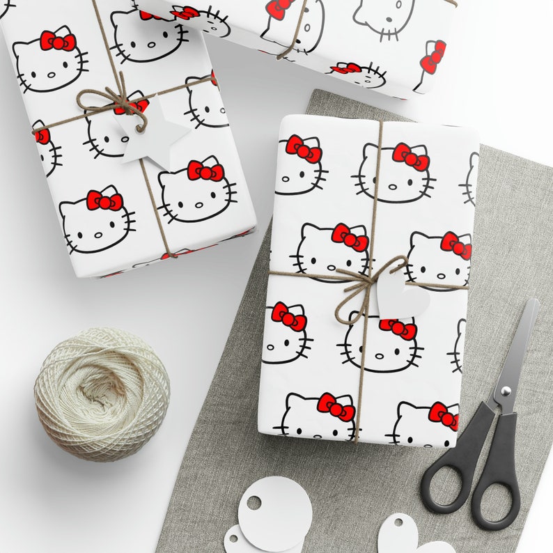 Hello Kitty Wrapping Paper Roll, Birthday Gift Wrap, Hello Kitty Gift