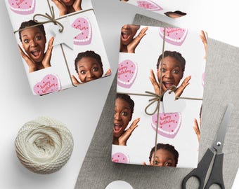 Custom Photo Birthday Wrapping Paper, Birthday Gift Wrap, Happy Birthday Wrapping Paper, Custom Photo Gift Wrap, Wrapping Paper Roll