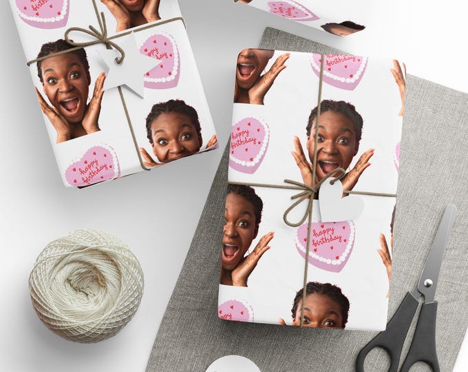 Custom Photo Birthday Wrapping Paper, Birthday Gift Wrap, Happy Birthday Wrapping Paper, Custom Photo Gift Wrap, Wrapping Paper Roll