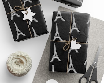 Eiffel Tower Gift Wrap: Paris Black & White Wrapping Paper