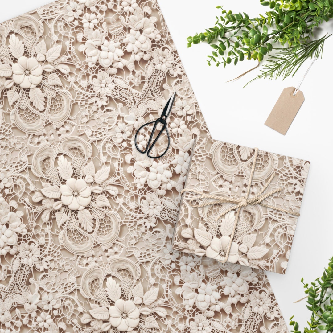 Vintage Lace Gift Wrap, Floral Lace Gift Wrap, Wedding Gift Wrap, Gift