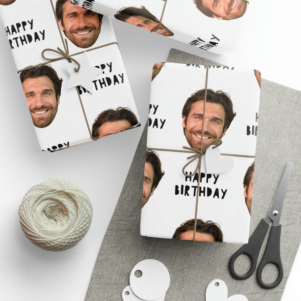 Custom Birthday Photo Wrapping Paper, Birthday Gift Wrap, Happy Birthday Wrapping Paper, Custom Photo Gift Wrap, Wrapping Paper Roll