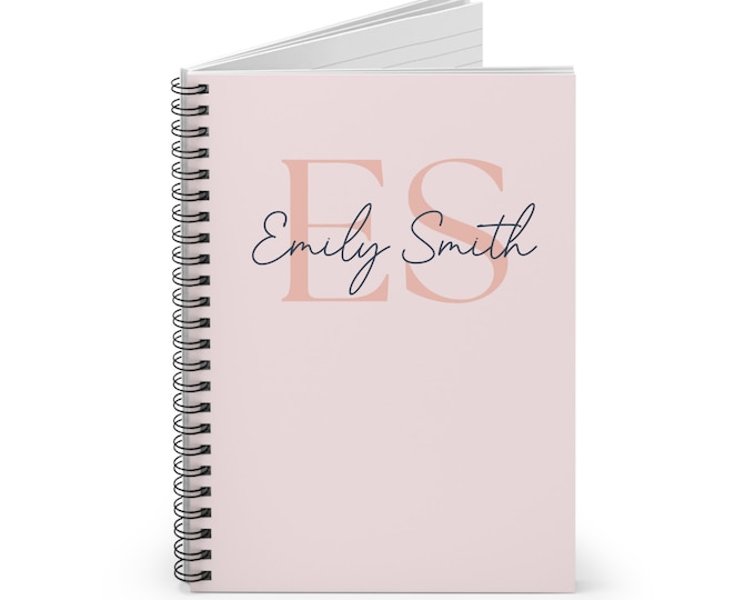 Personalized Spiral Notebook, Ruled Line, Spiral Journal, Custom Name Notebook, Personalized Gift, Stationery Gifts