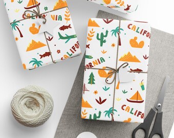 California State Gift Wrap: Folk Art Style US State Wrapping Paper
