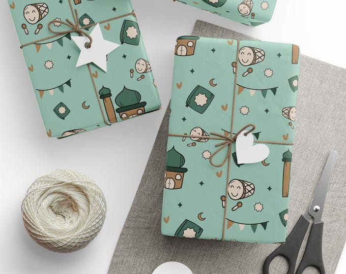 Eid Mubarak Wrapping Paper | Moon & Lantern Islamic Gift Wrap