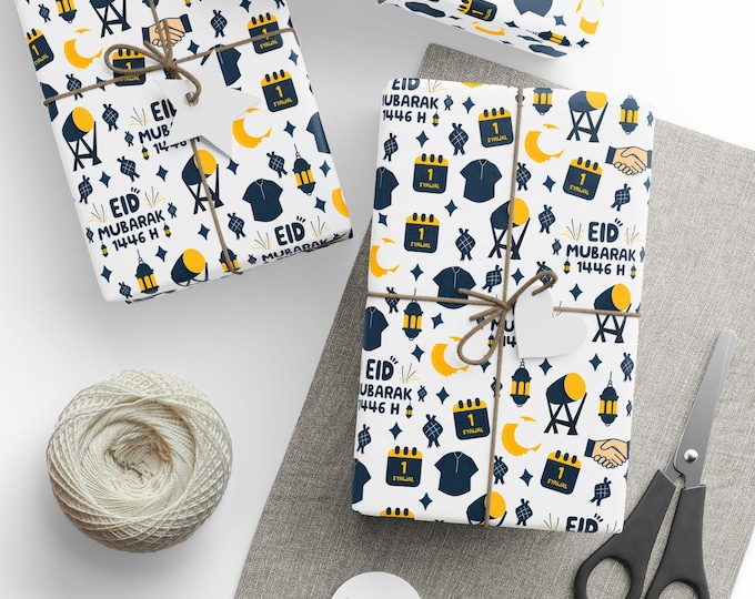 Eid Mubarak Wrapping Paper | Moon & Lantern Islamic Gift Wrap