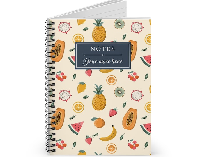 Spiral Notebook Ruled Line, Spiral Journal, Tropical Floral, Summer, Beach, Stationery, School Supplies