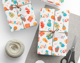 Birthday Wrapping Paper, Gift Wrap, Present Packaging, Celebration Paper, Party Supplies, Event Wrapping