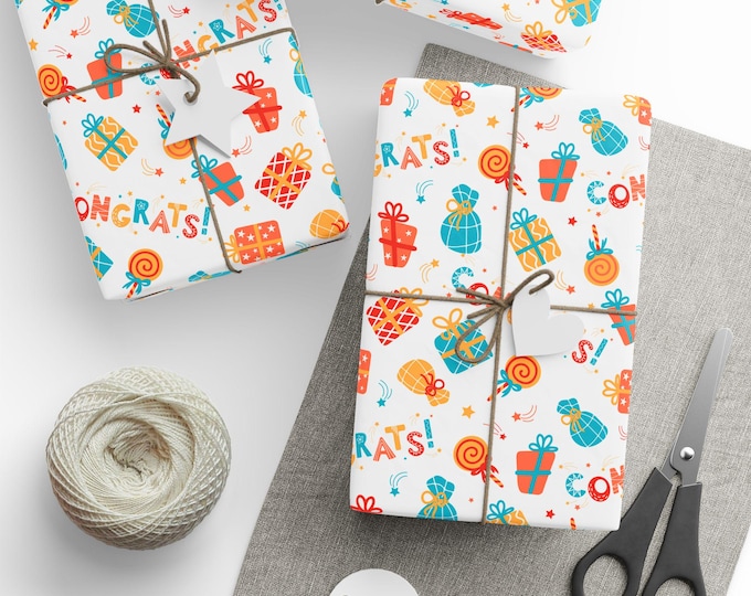 Birthday Wrapping Paper, Gift Wrap, Present Packaging, Celebration Paper, Party Supplies, Event Wrapping