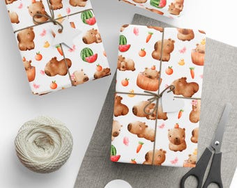 Baby Shower Gift Wrap, Baby Capybara Gift Wrap, Cute Animal Gift Wrap, Wildlife Wrapping Paper, Adorable Baby Animal Print, Unique Gift Wrap