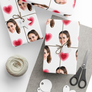 Custom Photo Valentine&#39;s Day Wrapping Paper, Happy Valentines Day Gift Wrap, Hot Girlfriend Gift Wrap, Hot Wife Wrapping Paper