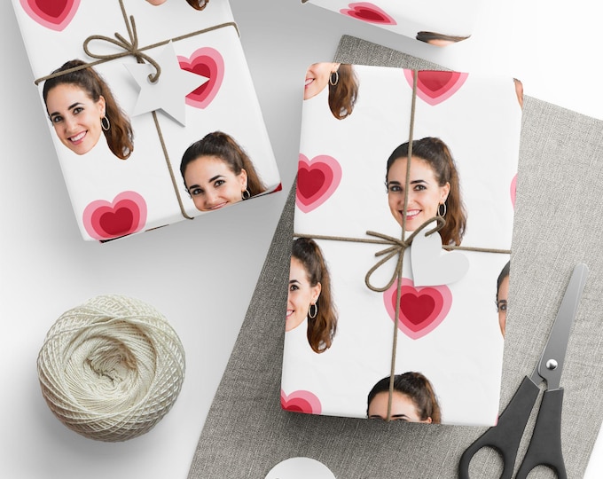 Valentine's Day Custom Photo Wrapping Paper, Happy Valentines Day Gift Wrap, Hot Girlfriend Gift Wrap, Hot Wife Wrapping Paper