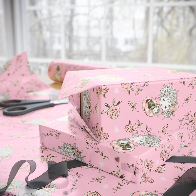 Moederdagcadeaupapier met bloemenmotief voor meisjes, 90 g/m² fijn kunstpapier afbeelding 2