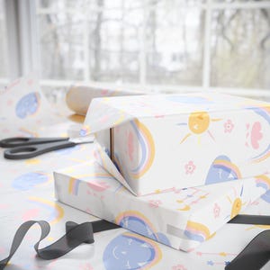 Rainbow Baby Gift Wrap, Newborn Gift Wrap, 90gsm Art Paper image 2