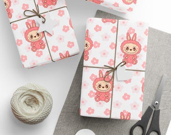 Labubu Birthday Gift Wrap, Cute Labubu Wrapping Papers, Labubu Gift Wrap, Birthday Celebration, Party Supplies