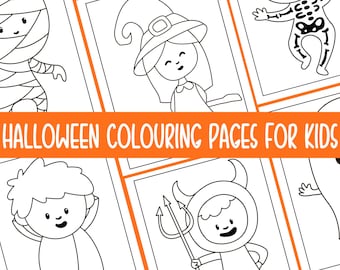 Halloween Coloring Book, 38 Pages, Kids Activity Pages (Digital Download)