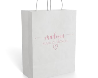 Personalized Bridesmaid Gift Bag | Rainbow, Gold Stars