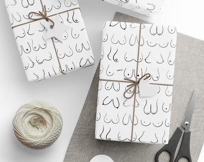 Feminist Gift Wrap, Women's Empowerment, Feminist Wrapping Paper, Female Empowerment Gift Wrap, Girl Power Gift Wrap, Boobies Gift Wrap