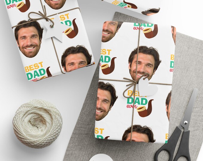 Custom Dad Photo Wrapping Paper, Best Dad Gift Wrap, Happy Fathers Day Wrapping Paper, Custom Photo Gift Wrap, Wrapping Paper Roll