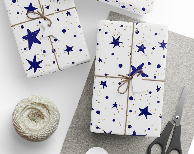 Starry Sky Gift Wrap, Celestial Wrapping Paper, Holiday Gift Wrap, Wrapping Paper Roll