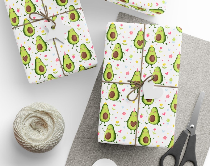 Gift Wrap, Avocado Floral Wrapping Paper Roll, Cute Trendy Novelty Gift Wrap, Perfect for Birthday, Christmas, Any Occasion