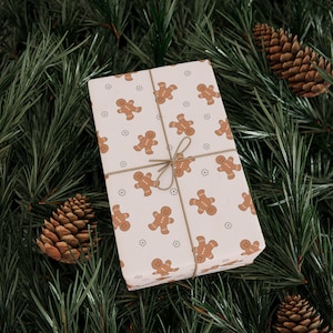Retro Gingerbread Man Christmas Wrapping Paper Roll