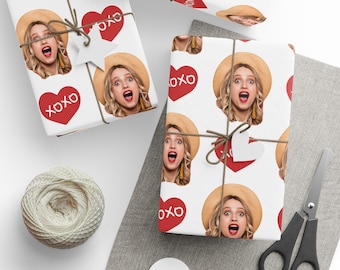 Custom Photo Wrapping Paper, Happy Valentines Day Gift Wrap, Hot Girlfriend Gift Wrap, Hot Wife Wrapping Paper