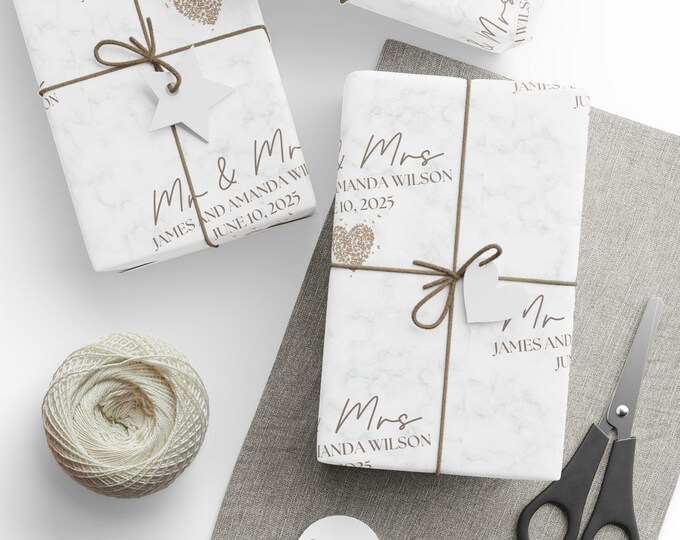 Custom Wedding Gift Wrap, Wedding Wrapping Paper, Bride and Groom, Custom Gift Wrap, Wrapping Paper Roll